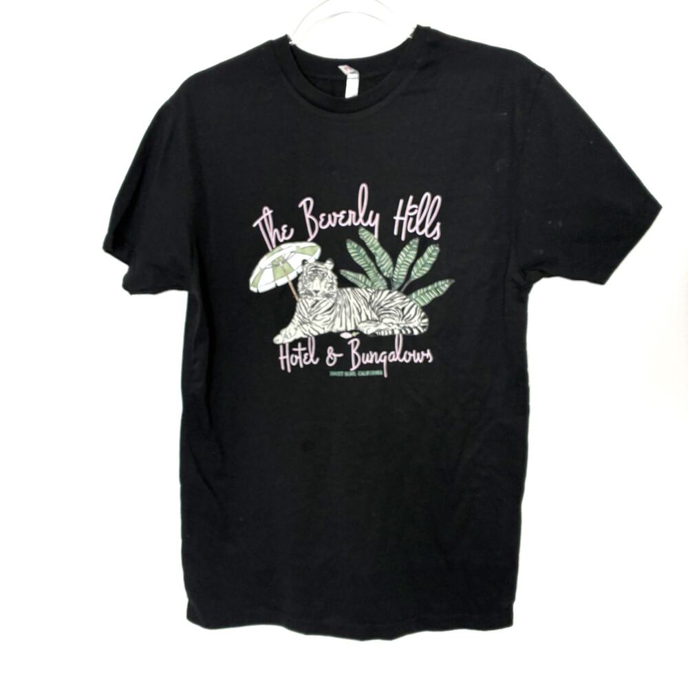 The Beverly Hills Hotel & Bungalows Sunset Boulevard California Graphic Tee L